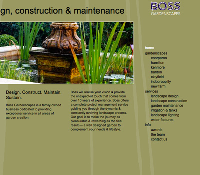 Boss Gardenscapes website design