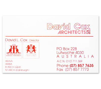 Cox Architects business card and logo design