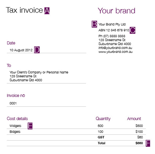 australian invoice template word