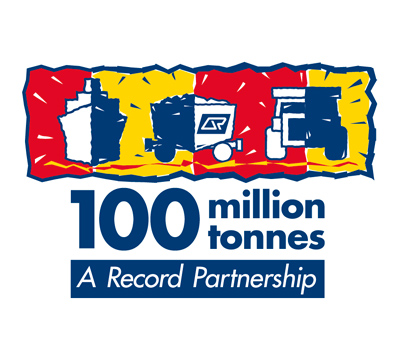 100 million tonnes logo design
