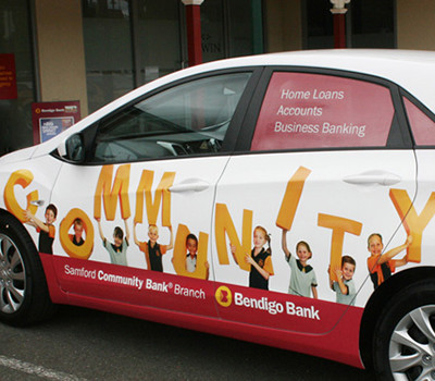 Bendigo Bank vehicle signage design