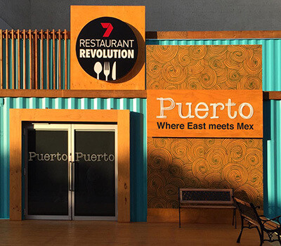 Puerto logo design for channel 7 restaurant revolution